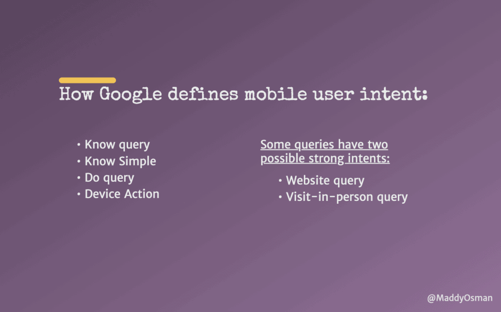 How Google defines mobile user intent