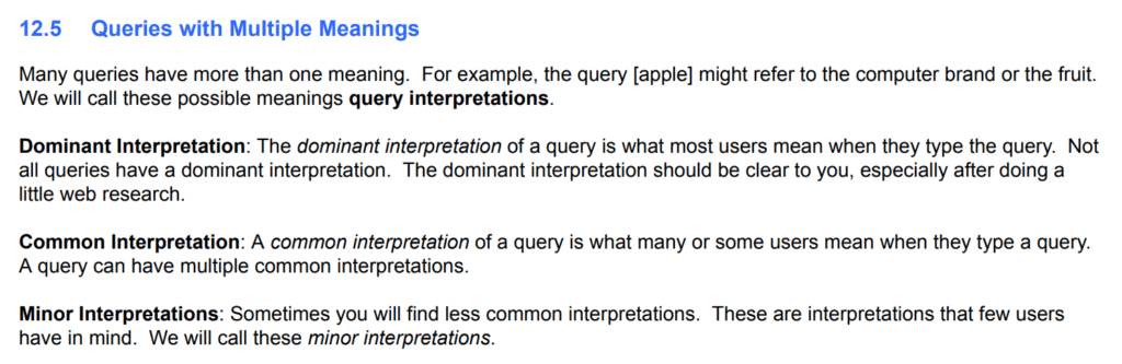 Queries with Multiple Meanings