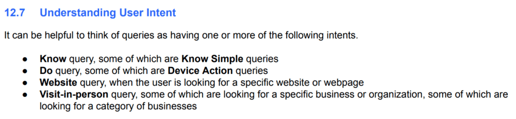 Understanding user intent