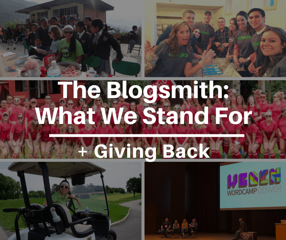 What The Blogsmith Stands For + Giving Back