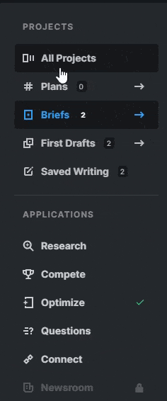 Screen recording to start ordering a brief