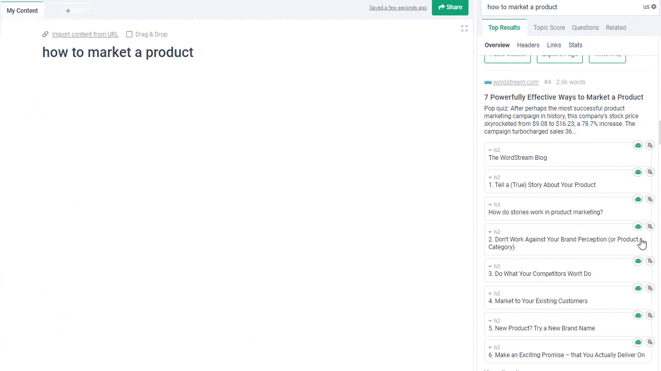 Frase automated header generation