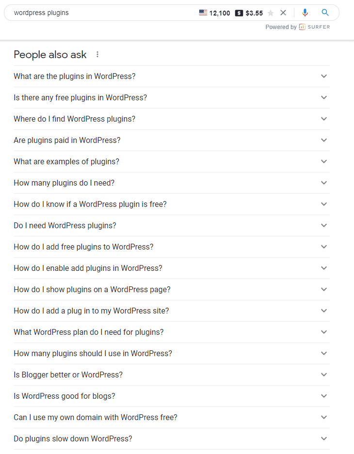 Google’s People Also Ask section