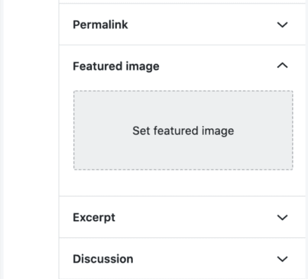 Screenshot showing the Featured Image selector in WordPress.