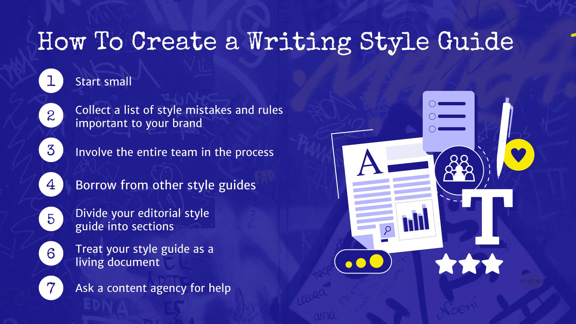 How to create a writing style guide with seven tips.