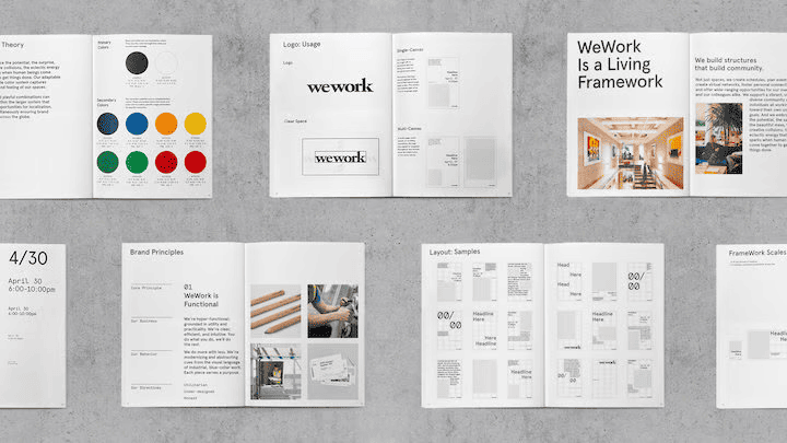 Different brand style templates on a mood board.