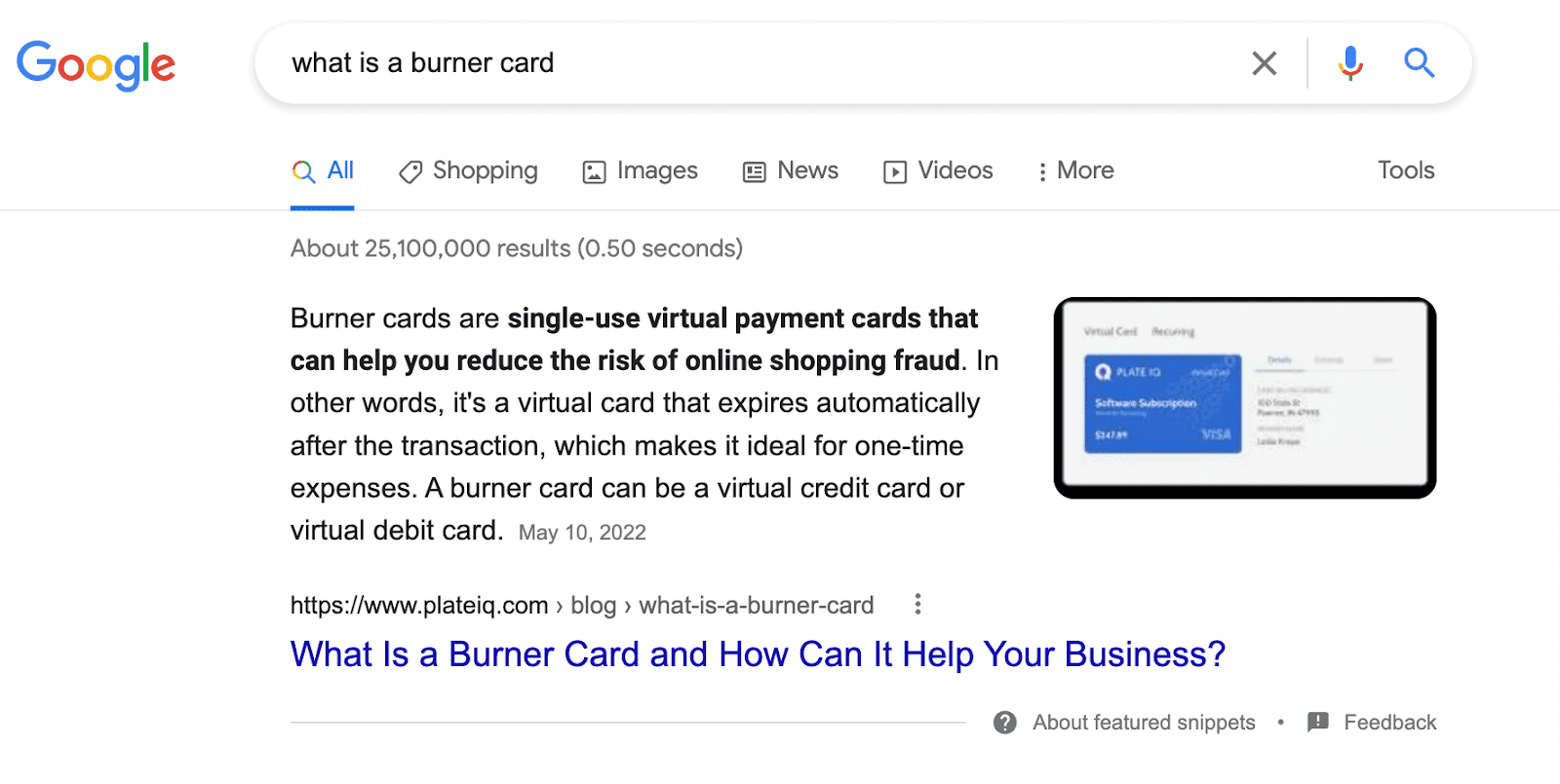 Featured snippets are an excerpt taken from the most relevant search result.
