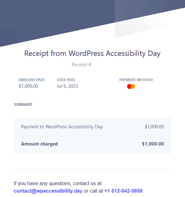 WordPress Accessibility Day Donation 2023