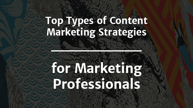 Top types of content marketing strategies for marketing professionals.