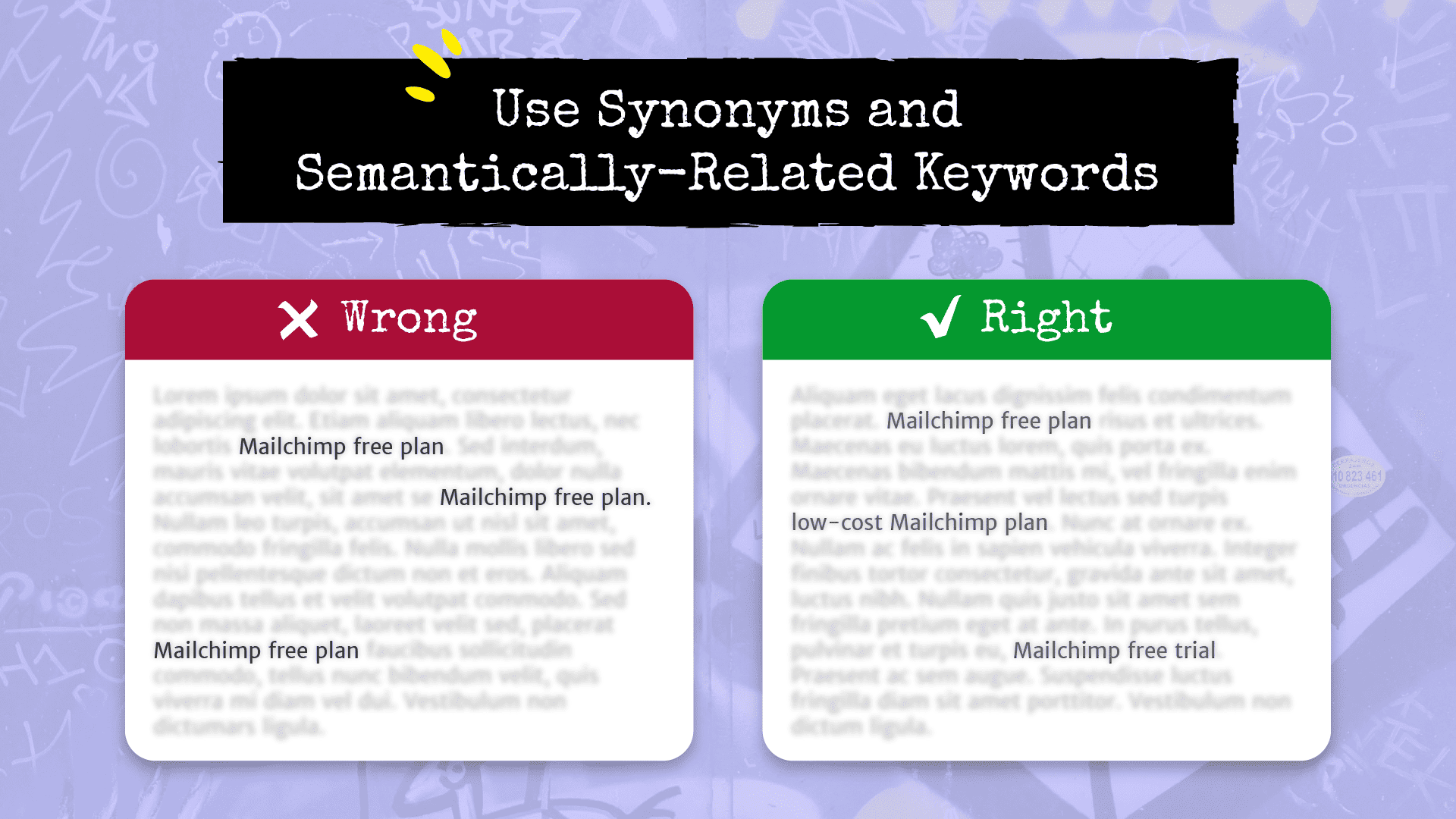 Keyword Markers and Synonyms