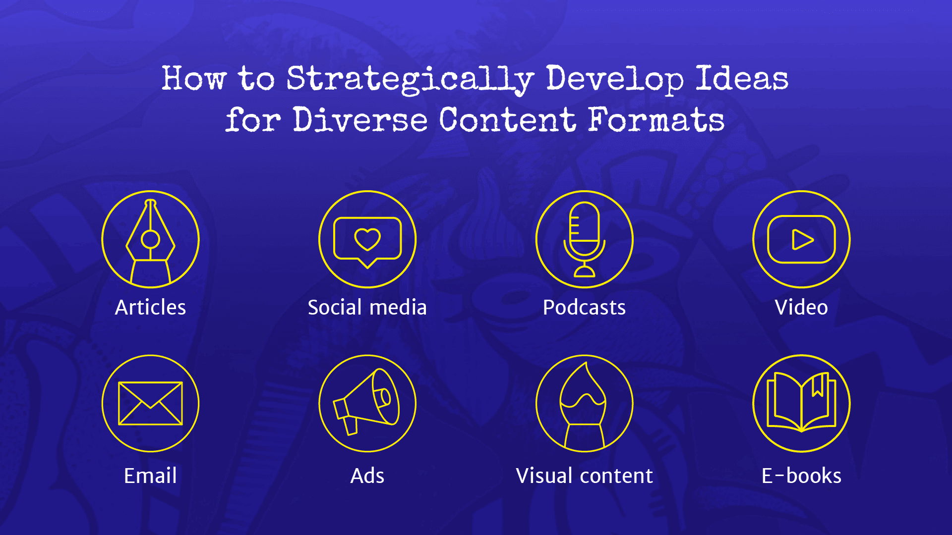 Strategically develop ideas for diverse content formats.