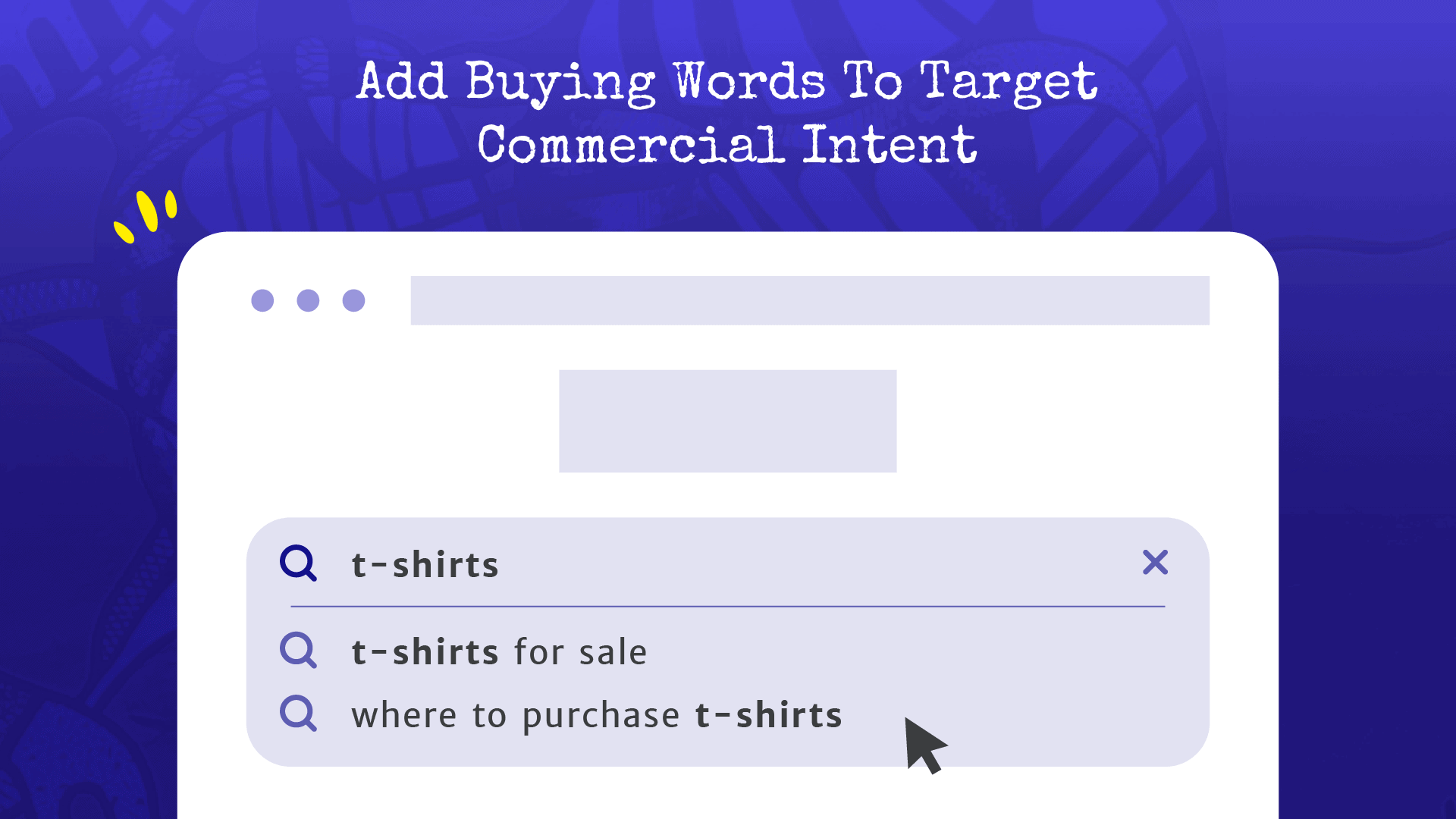 Search terms with commercial intent.