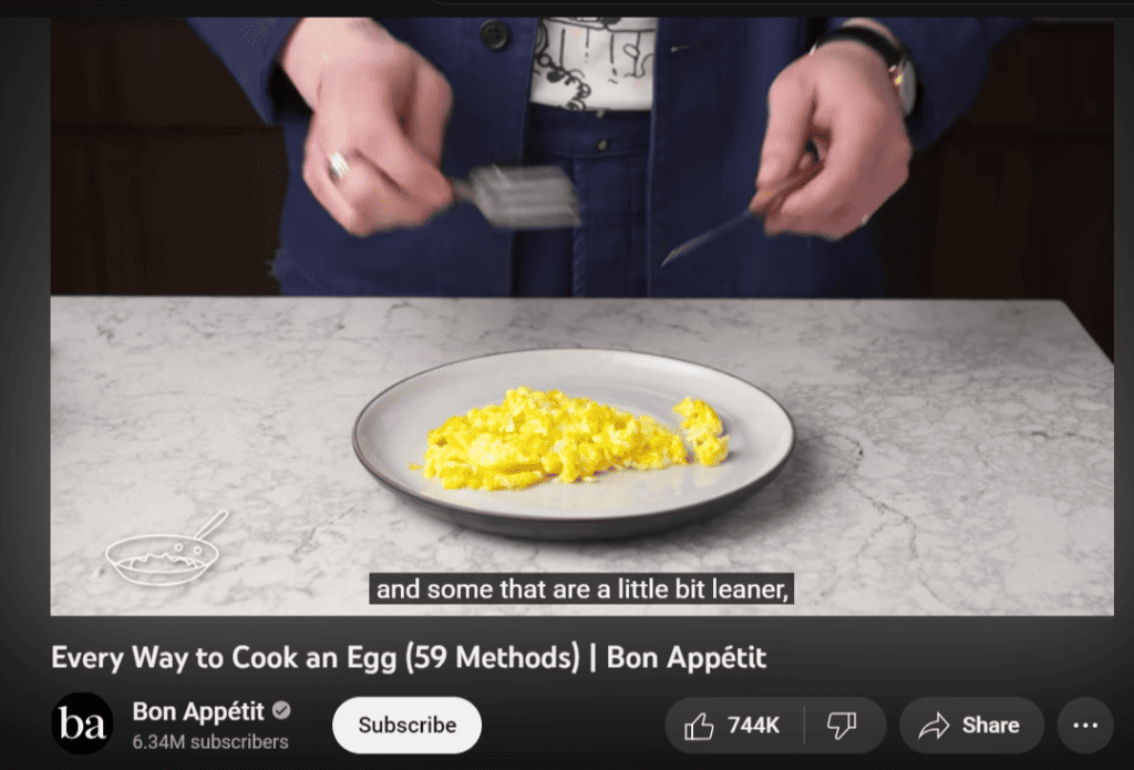 A YouTube video on how to cook eggs went viral among cooking enthusiasts.