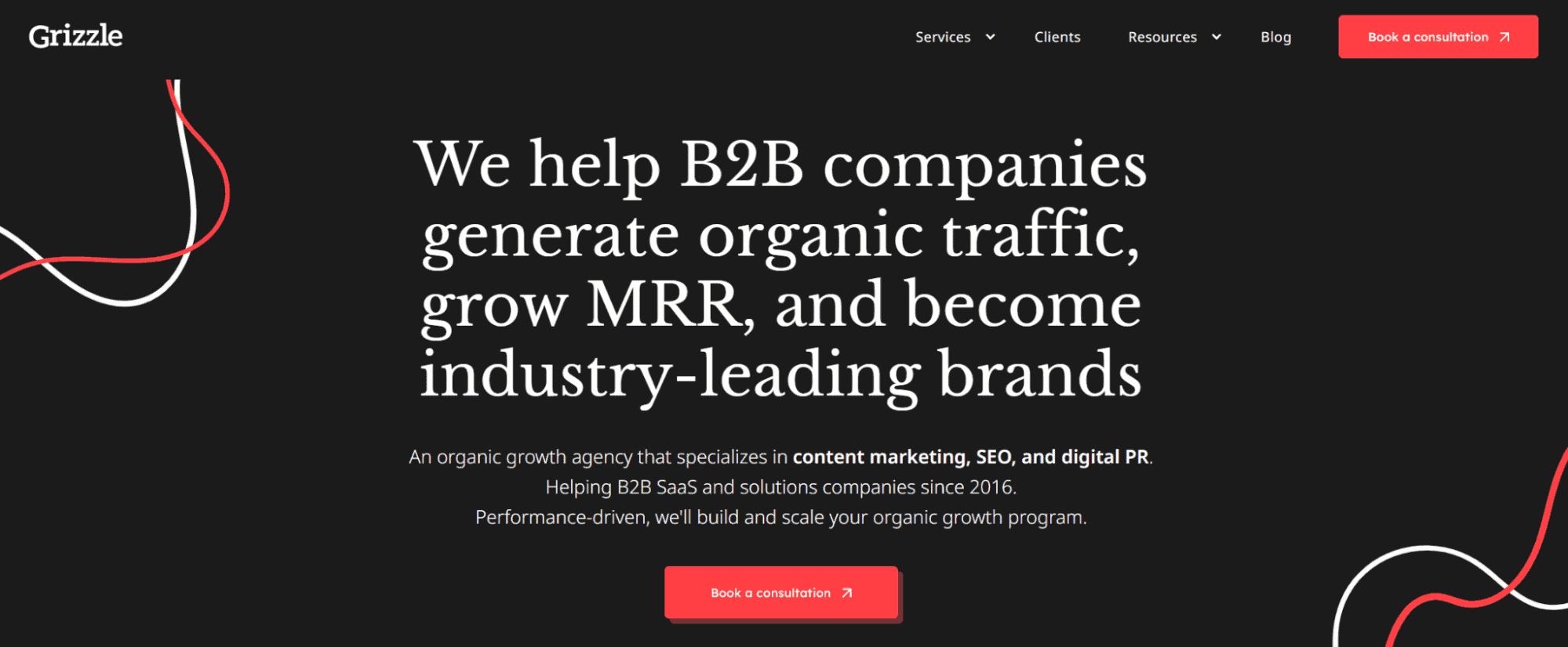 Grizzle is a marketing agency for marketing-focused SaaS brands.